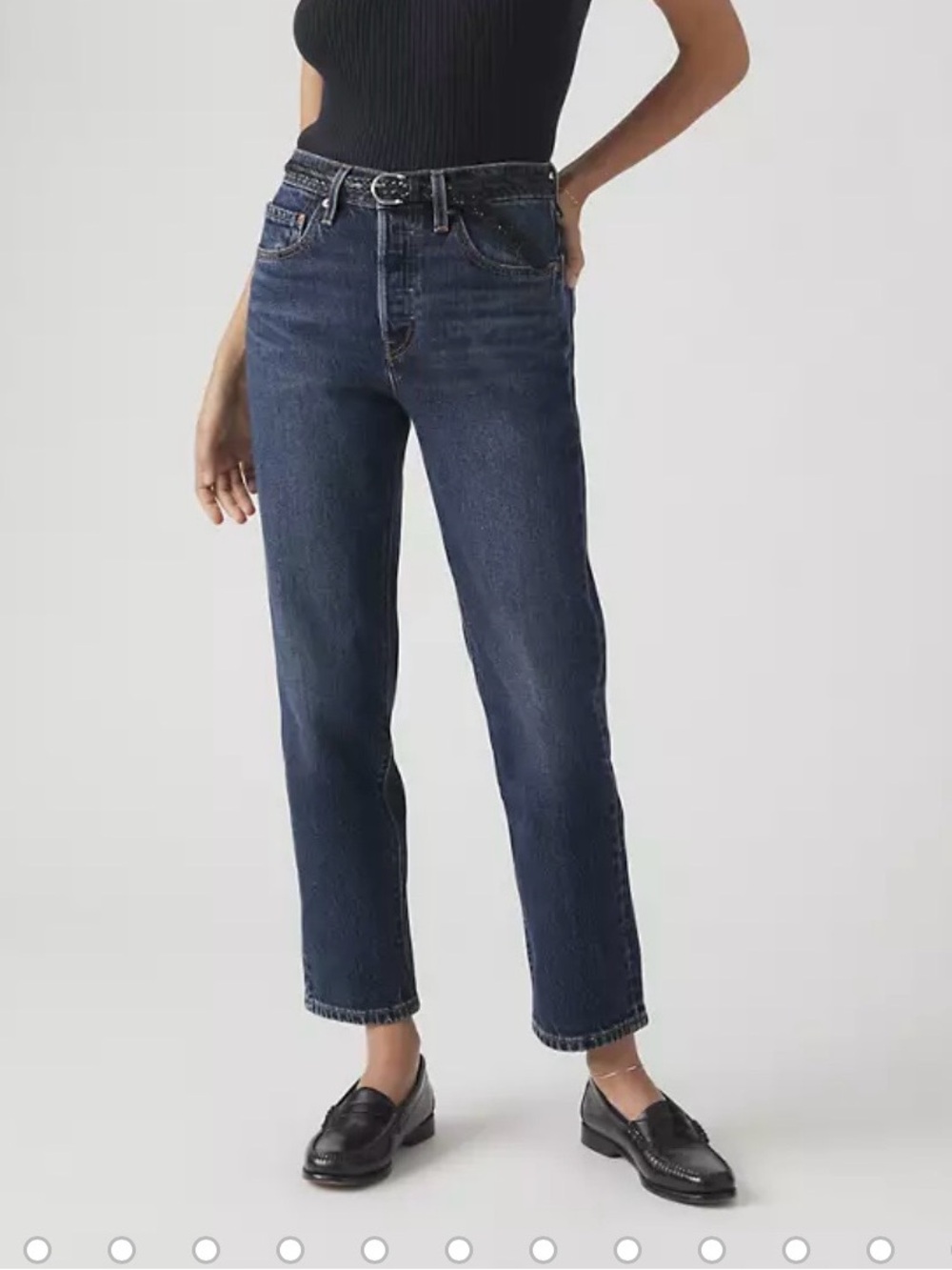 Levis 501 Original Cropped Straight Leg Jeans